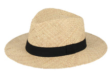 Load image into Gallery viewer, Long Brim Raffia Hat - 1Es60: Black / XL

