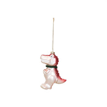 Load image into Gallery viewer, Xmas Hanger - Dino - Glass - Pink - 4,5x9,5x12,5cm
