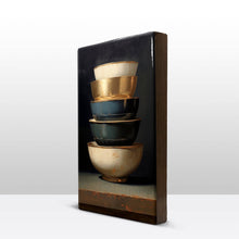 Load image into Gallery viewer, Stack of Gold - Blue bowls 2
