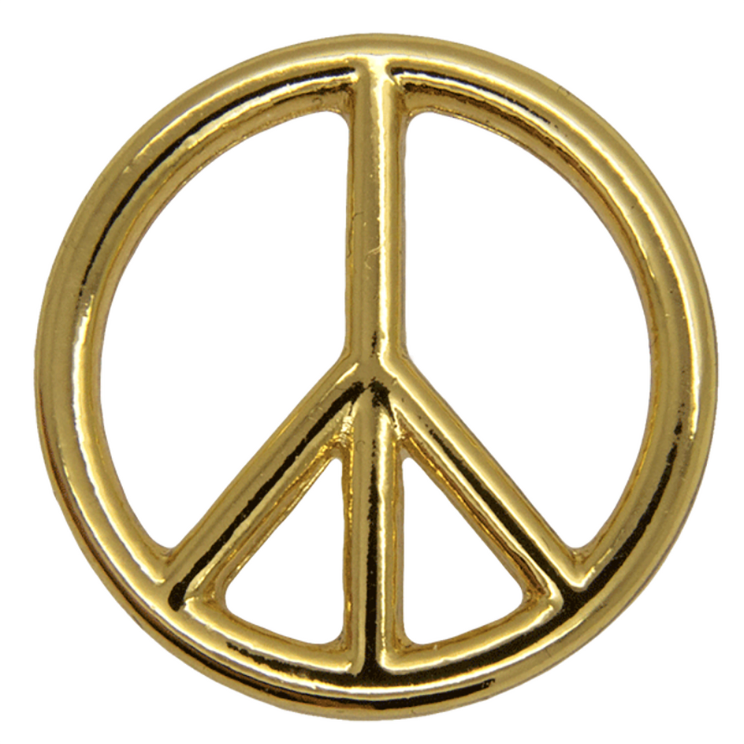 Peace sign pin gold