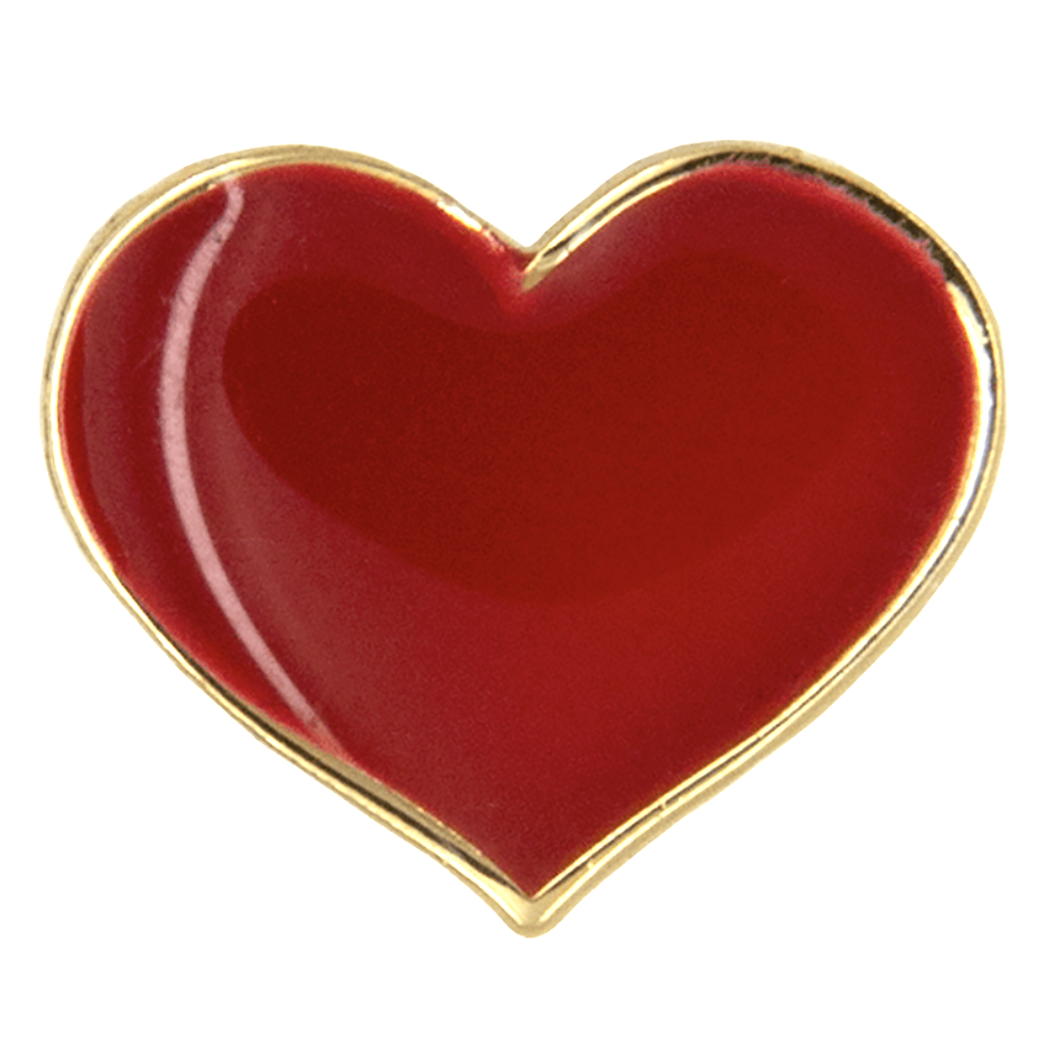 Heart mini pin red