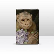 Load image into Gallery viewer, Laqueprint, Monkey with a Bouquet of Violets - Gabriel von Ma...: 19.5 x 30 cm / 100% PEFC certified wood.
The inks and varnishes used are Greenguard Certified
