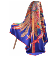 Load image into Gallery viewer, Scarf feather print silk blend
