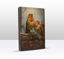 Load image into Gallery viewer, Laqueprint - Two fantasy robins - Hand lacquered - 19.5 x 30 cm - LP384
