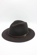 Load image into Gallery viewer, Classic Wool Fedora Hat with Belt: 57 / Petrol
