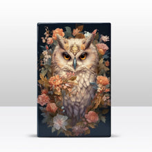 Load image into Gallery viewer, Owl with flowers - Laqueprint - 19.5 x 30 cm - LP320

