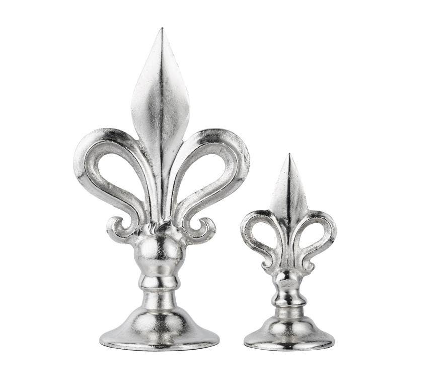 Lily decoration XL silver 23.5 and 40 cm