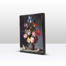 Load image into Gallery viewer, Laqueprint - Flowers in a Vase with Shells and Cricket - Balthasar van der Ast - 19.5 x 26 cm - LP142
