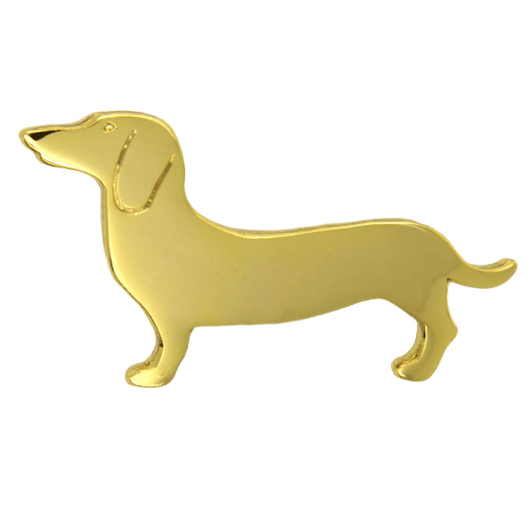 Sausage dog pin gold r