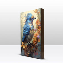 Load image into Gallery viewer, Blue bird with flowers - Laqueprint - 19.5 x 30 cm - LP346
