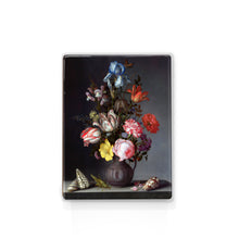 Load image into Gallery viewer, Laqueprint - Flowers in a Vase with Shells and Cricket - Balthasar van der Ast - 19.5 x 26 cm - LP142
