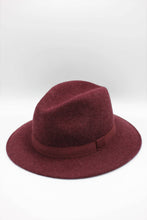 Load image into Gallery viewer, Heather Classic Wool Fedora Hat with Ribbon: Navy / 60
