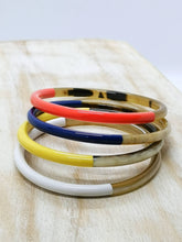 Load image into Gallery viewer, Blue Majorelle horn bangle: S/M

