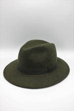 Load image into Gallery viewer, Heather Classic Wool Fedora Hat with Ribbon: Khaki / 55
