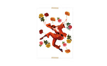 Load image into Gallery viewer, Postcard collage girl jumping between flowers
