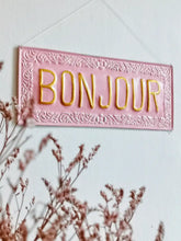 Load image into Gallery viewer, BONJOUR metal decorative plate: Blue
