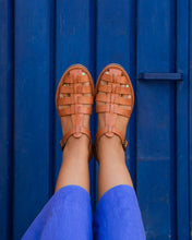 Load image into Gallery viewer, CHILAQUILES CAMEL - Ankle strap camel sandals 100% leather: 38
