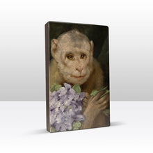 Load image into Gallery viewer, Laqueprint, Monkey with a Bouquet of Violets - Gabriel von Ma...: 19.5 x 30 cm / 100% PEFC certified wood.
The inks and varnishes used are Greenguard Certified
