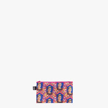 Load image into Gallery viewer, FRIDA KAHLO Self Portrait on the Borderline, Self Portrait With Hummingbird, The Frame Recycled Zip Pockets
