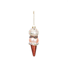 Load image into Gallery viewer, Xmas Hanger - Ice Cream - Glass - Pink/White - 5x14cm
