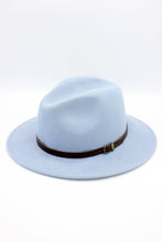 Load image into Gallery viewer, Classic Wool Fedora Hat with Belt: 58 / Grey
