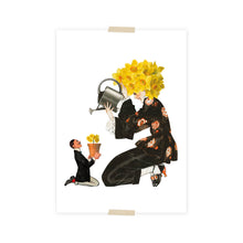 Load image into Gallery viewer, Postcard collage woman with flower pot
