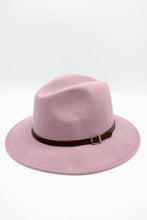 Load image into Gallery viewer, Classic Wool Fedora Hat with Belt: 58 / Grey
