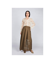 Load image into Gallery viewer, Poplin Long Skirt: Khaki / S
