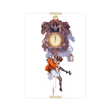 Load image into Gallery viewer, Christmas Postcard collage lady on New Year&#39;s clock
