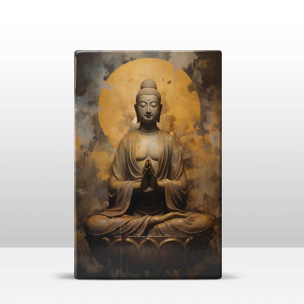 Buddha with folded hands - Mini Laqueprint - 9.6 x 14.7 cm - LPS505