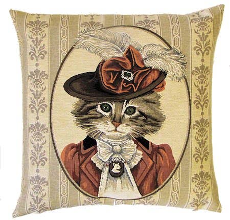 victorian cat decor - cat pillow cover - cat gift