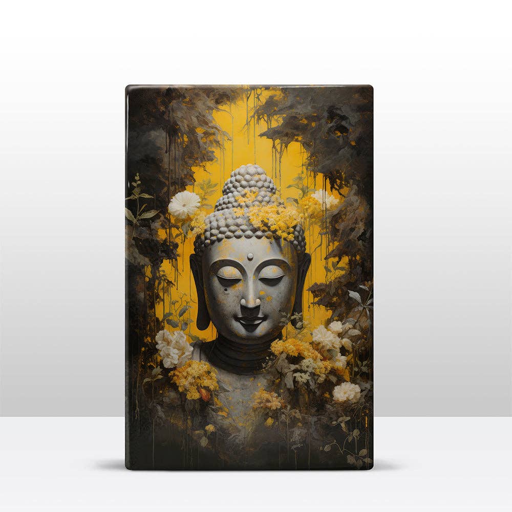 Buddha with flowers - Mini Laqueprint - 9.6 x 14.7 cm - LPS518