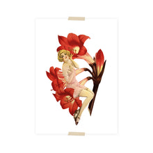 Load image into Gallery viewer, Print (A5) collage - woman sitting on amaryllis
