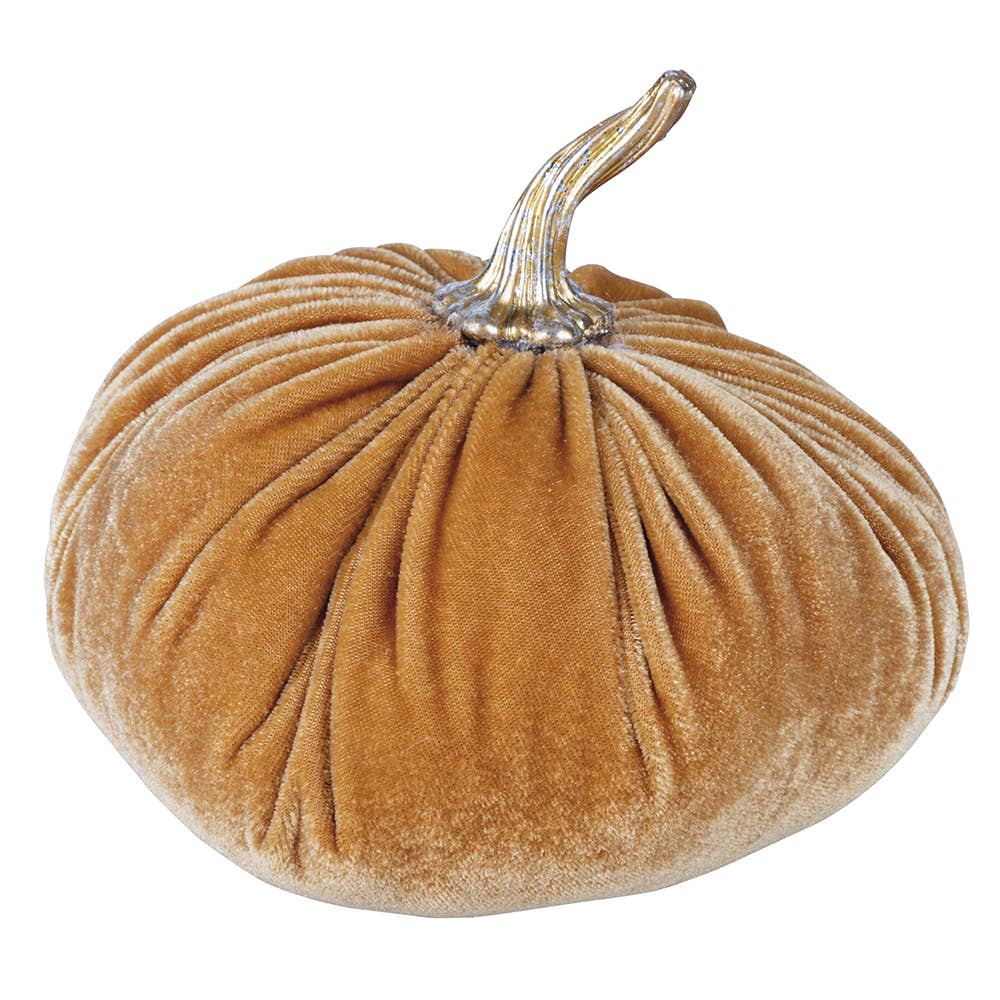 SMALL ORANGE VELVET PUMPKIN