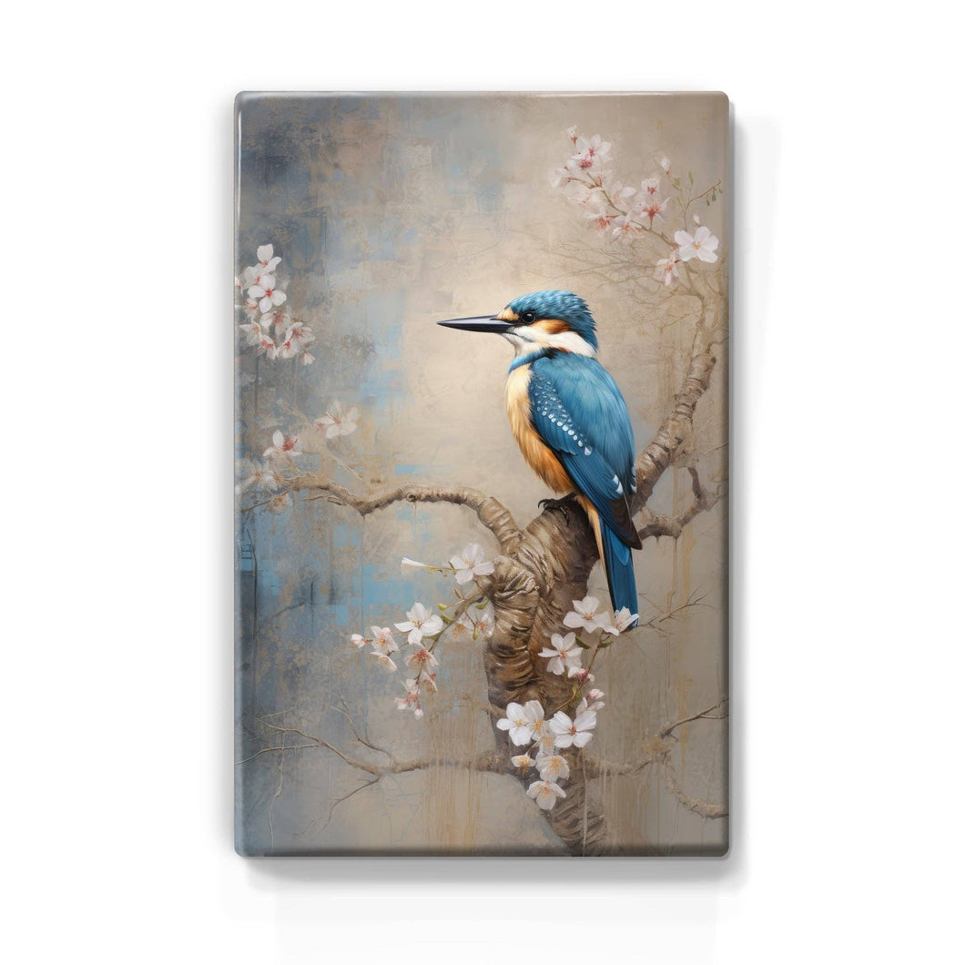 Kingfisher on Blossom Branch - Laqueprint - 19.5 x 30 cm - LP328