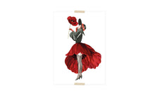 Load image into Gallery viewer, Postcard collage girl with poppy dress
