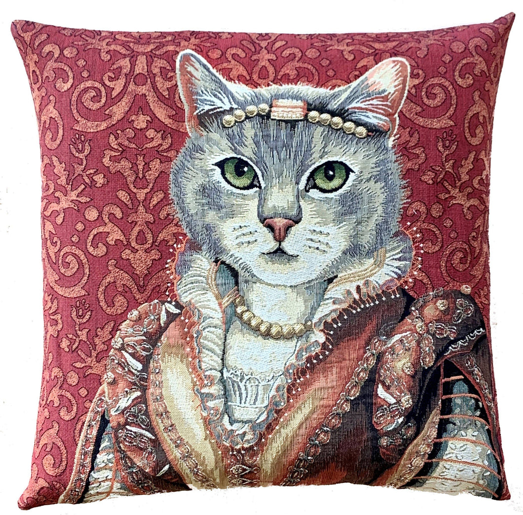 Royal Cat Portrait Pillow Cover
