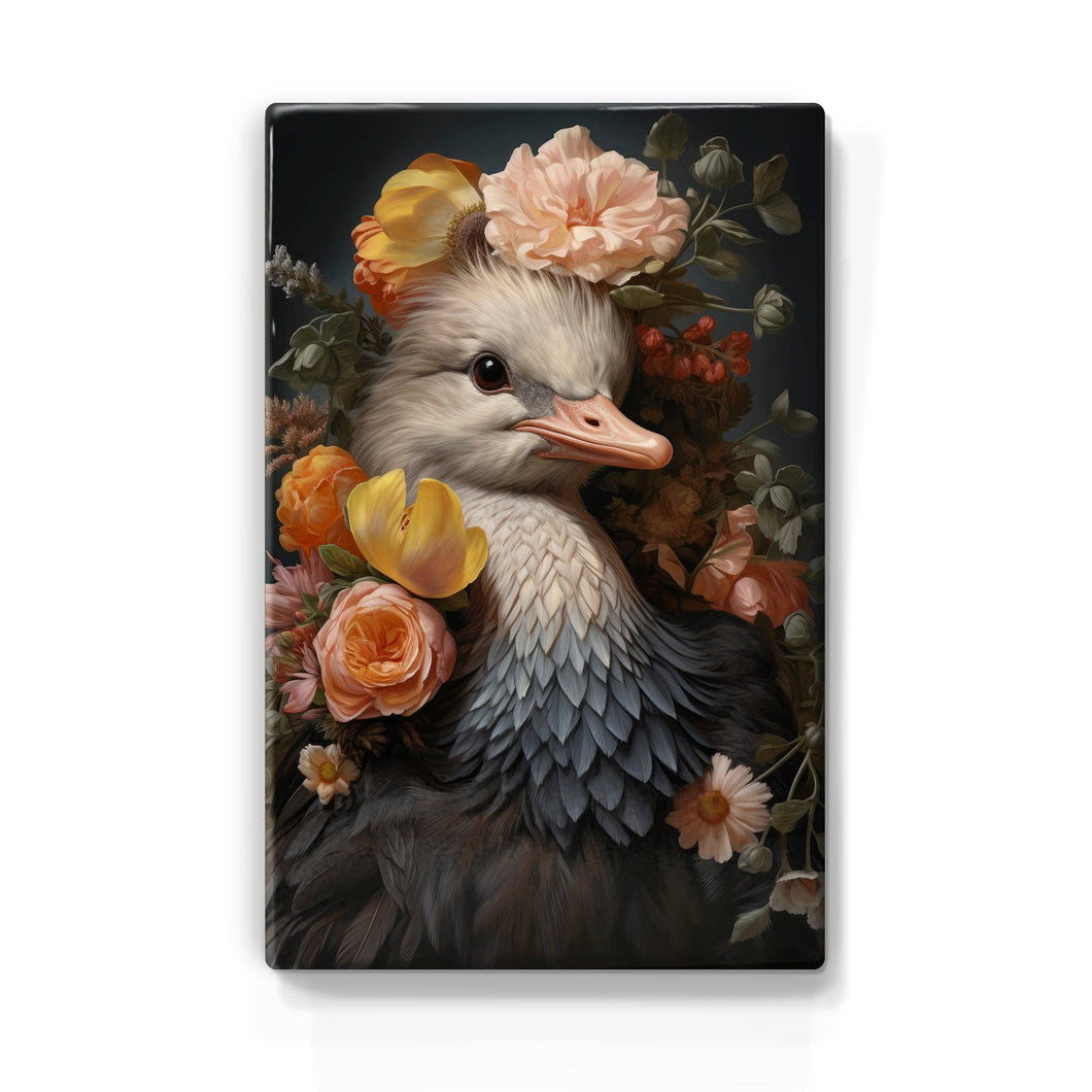 Bird with colorful flowers - Laqueprint - 19.5 x 30 cm - LP309