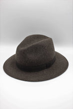 Load image into Gallery viewer, Heather Classic Wool Fedora Hat with Ribbon: 58 / Brown
