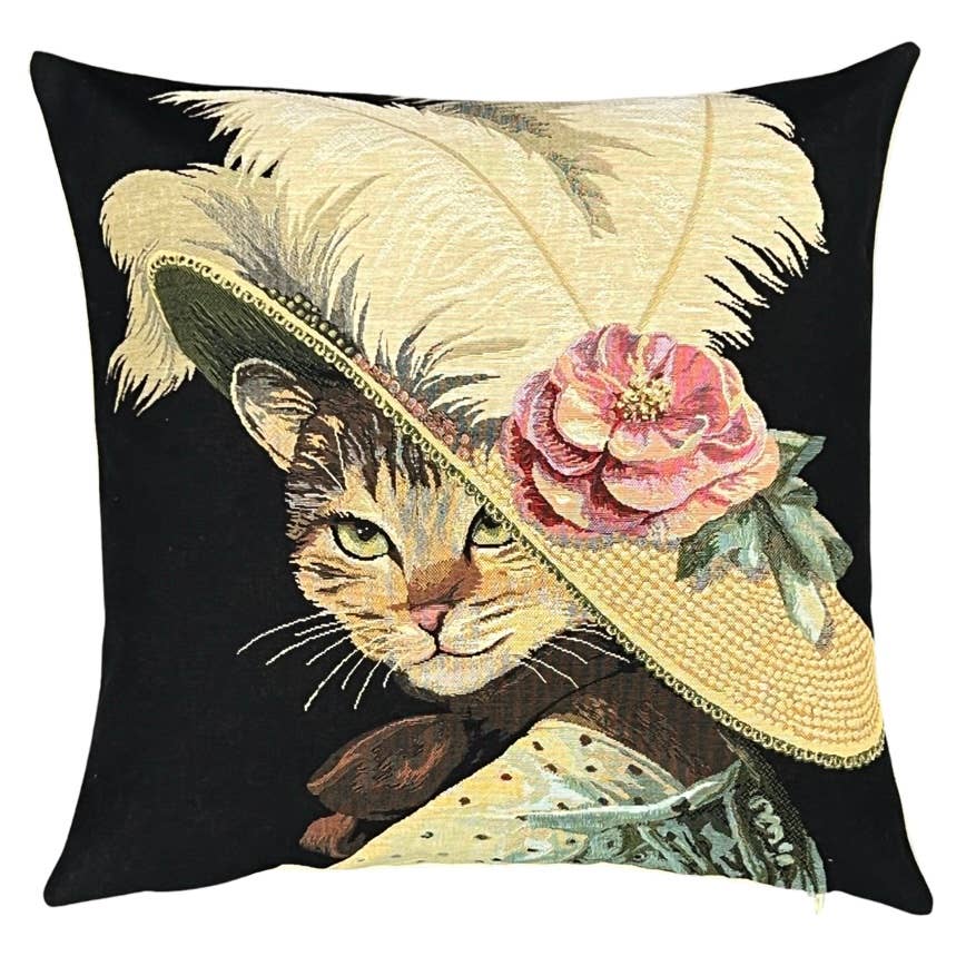 belle epoque cat decor - cat pillow cover - cat gift