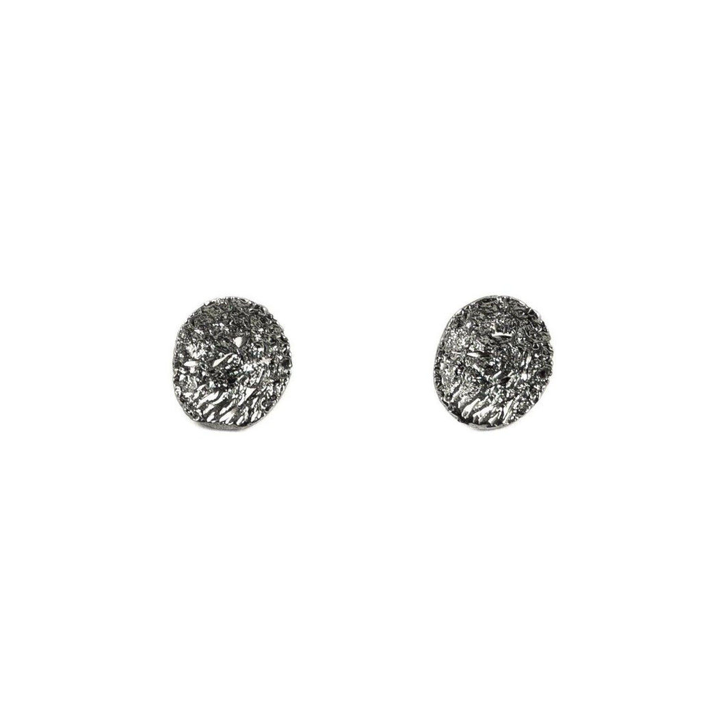Oxidized Silver Earrings With Diamond Dust - ArtLofter