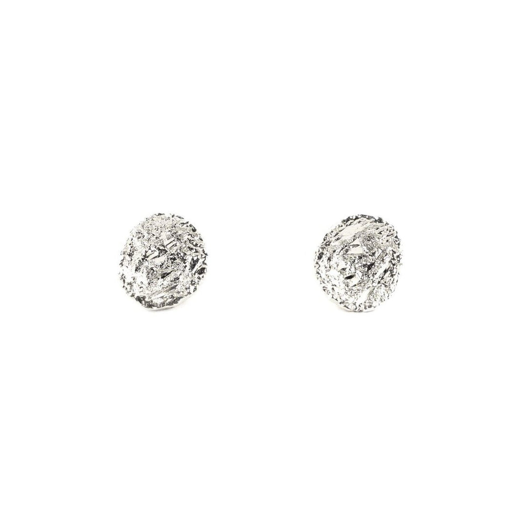 Silver Earrings With Diamond Dust - ArtLofter