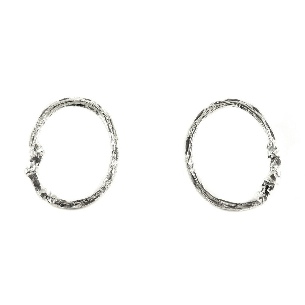 Silver Earrings With Diamond Dust - ArtLofter