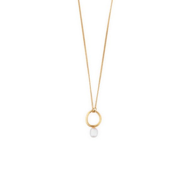 Gold Plated Pearl Drop Necklace - ArtLofter