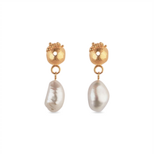 Load image into Gallery viewer, Gold Plated Earrings With Pearl - ArtLofter
