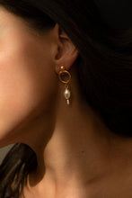 Load image into Gallery viewer, Gold Plated Pearl Drop Earrings
