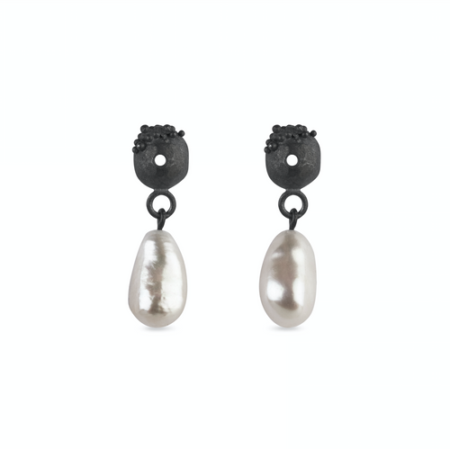 Silver Earrings With Pearl - ArtLofter