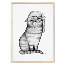 Load image into Gallery viewer, Art Print [Fine Art Paper] - Good Night Cat: A4
