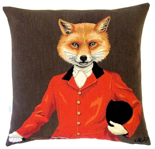 Decorative Pillow Cover Foxhunting Fox