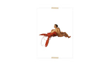 Load image into Gallery viewer, Postcard collage Museum collection - lobster and lady
